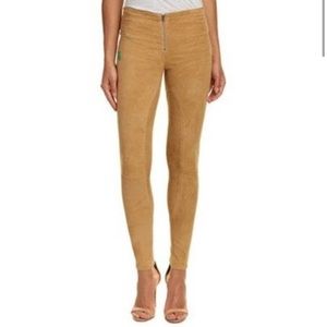Alice + Olivia Front-Zip Suede Legging